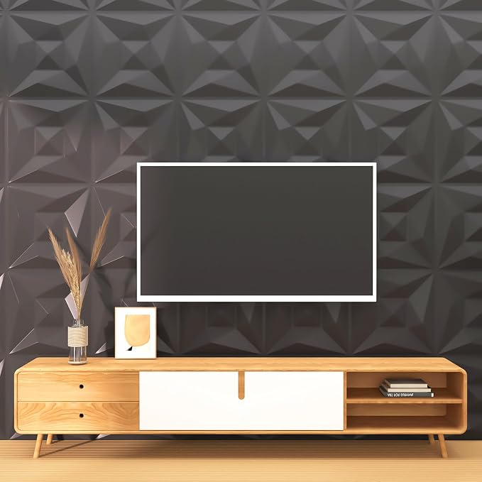 40 PCS 3D Wall Panels for Interior Wall Décor Black 11.8"*11.8" Covering Panels - Image 7