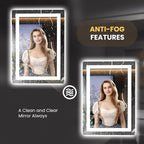 LOAAO 20"x28" LED Mirror for Bathroom, Lighted Bathroom Mirror - Image 4