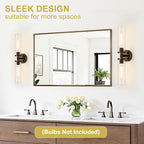 Indoi Wall Sconces Set of Two, Hardwired Brown Bathroom Sconces Wall Lighting - Image 6