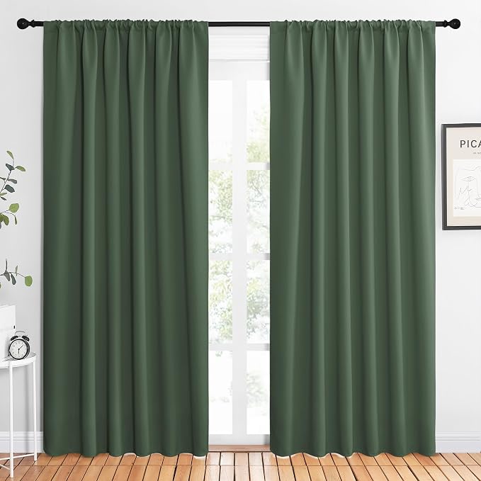 NICETOWN 2 Panels Blackout Curtains, Rod Pocket Thermal Insulated Drapes 84 by NICETOWN