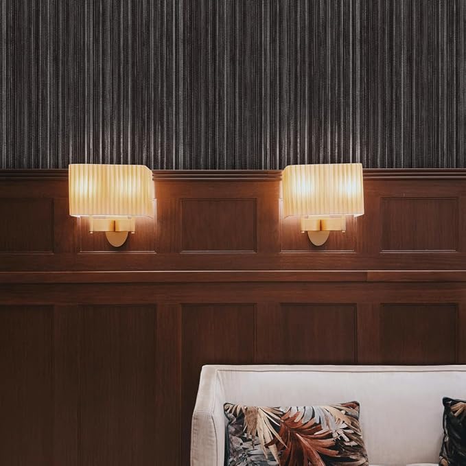 Tempaper Black Linen Grasscloth Removable Peel and Stick Wallpaper, 20.5 in X - Image 7