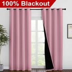 NICETOWN Crystal Pink Full Shade Curtain Panels, Pair of Energy Smart & Noise - Image 2