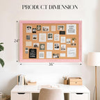 Cork Bulletin Board, Hanging Pin Board Tack Board - Image 2