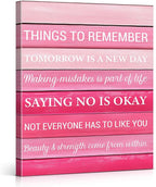 Inspirational Pink Wall Art Decor, Preppy Motivational Room Sign by VAHATAN
