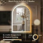 BEAUTYPEAK 48x30 LED Arch Bathroom Mirror - Image 4