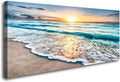 Baisuart S02262 Canvas Prints Wall Art Beach Sunset Ocean Waves Nature Pictures by Baisuart
