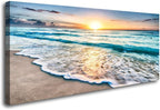 Baisuart S02250 Canvas Prints Wall Art Beach Sunset Ocean Waves Nature Pictures by Baisuart