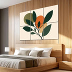 6 Pack Art Acoustic Panels Sound Absorbing Boho Botanical Leaf Orange Green - Image 5