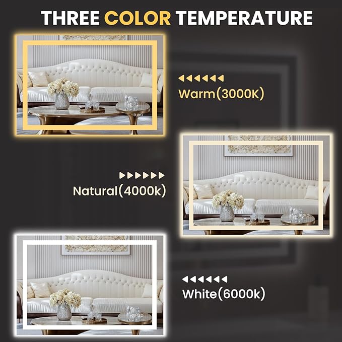 LOAAO 44"x30" LED Bathroom Mirror - Image 5