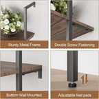 aboxoo Ladder Shelf 2PCS Open Bookshelf 5-Tier Wall-Mounted Wood Bookcase Rack - Image 6