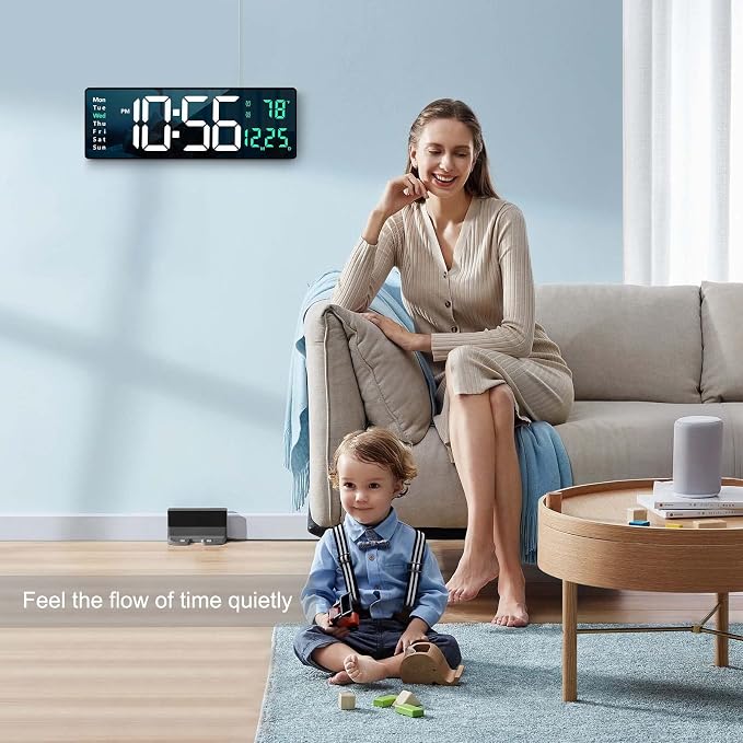 Digital Wall Clock Large Display, Auto Brightness Dimmer Reloj De Pared - Image 4