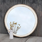 Reflinto 24 Inch Rustic Farmhouse Round Wall Mirror - Image 5