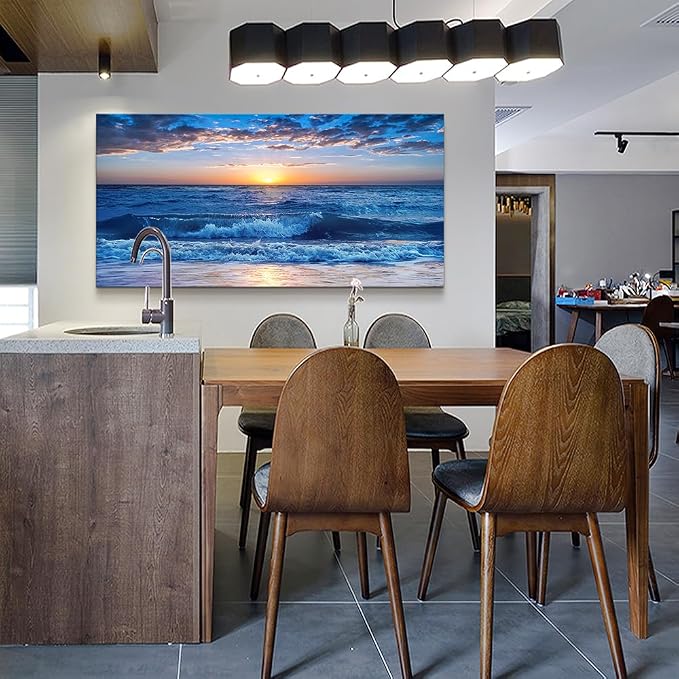 Wapluam Canvas Wall Art For Living Room Modern Decor For Bedroom Ocean Beach - Image 3