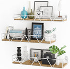 Amaoot Floating Shelves Set of 3, Home Wood Wall Shelf, Farmhouse Shelf by Amoot
