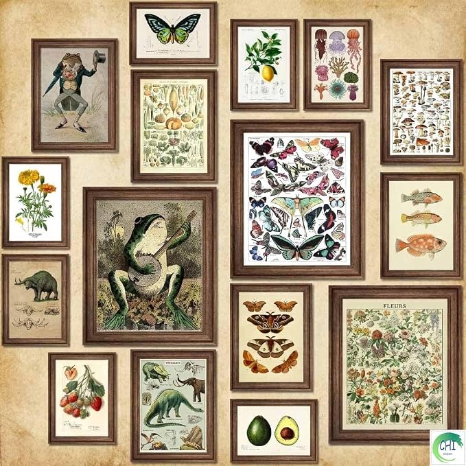 LANCHI95 6 Pcs Vintage Botanical Wall Art Set – Unframed Aesthetic Cottagecore by LANCHI95