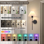 Rechargeable Battery Operated Wall Sconces Sets of 2, 15 Colors Wireless Wall - Image 3