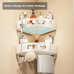Voldra Corner Shower Caddy Suction Cup, Aluminum Corner Shower Shelves - Image 3