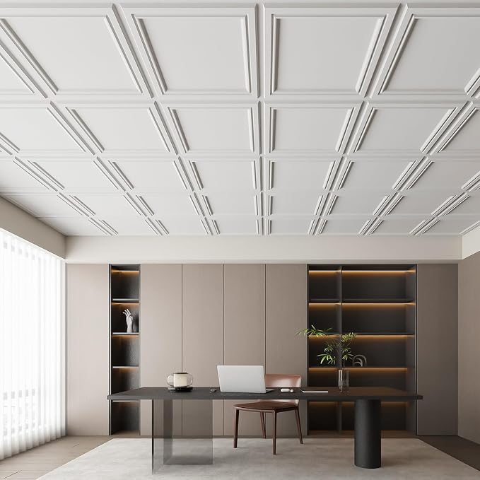 Art3d 12 Pack PVC Ceiling Tiles 24x24 Inches Waterproof Drop Ceiling Tiles/Wall - Image 9