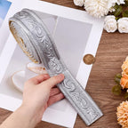 CRASPIRE 90x1.8in Peel Stick Foam Crown Molding Baseboard Trim Silver Grey Self - Image 3