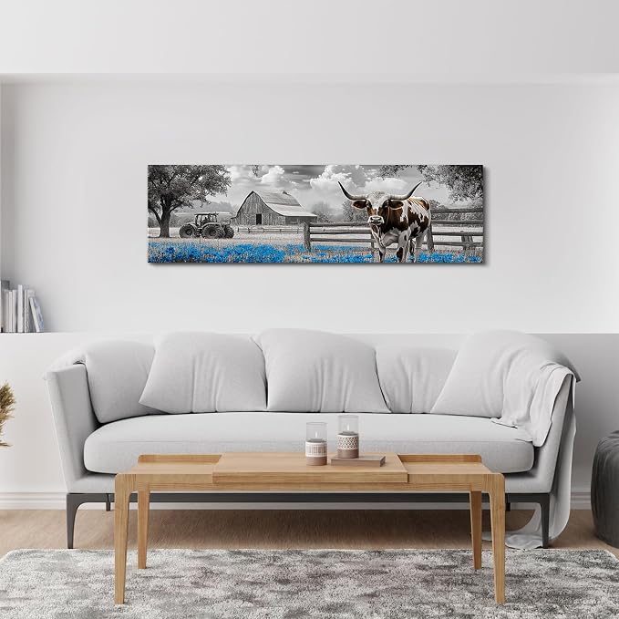 Highland Cow Wall Art Country Barn Truck Pictures - Image 3