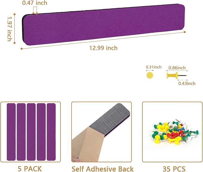 Felt Pin Board Bar Strips Bulletin Board - Image 6