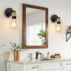 MOKATNG Set of 2 Wall Sconces for Bathroom, Coastal Modern Vanity Lights - Image 2