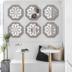 ZOLAPI 2 PCS Octagon Wall-Mounted Mirrors, Vintage Farmhouse Mirror - Image 6