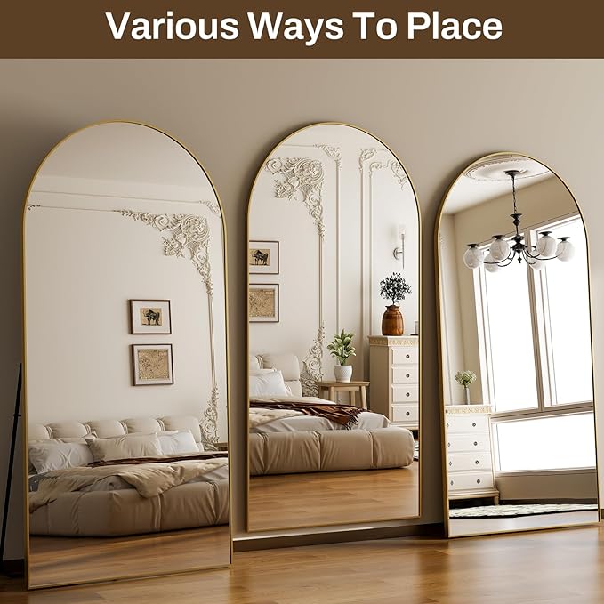 HARRITPURE 76"x34" Arched Full Length Mirror, Floor Mirrors - Image 5