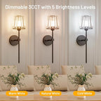 Crystal Battery Operated Wall Sconces Set of 2, 12 RGB and 3CCT Dimmable Wall - Image 7
