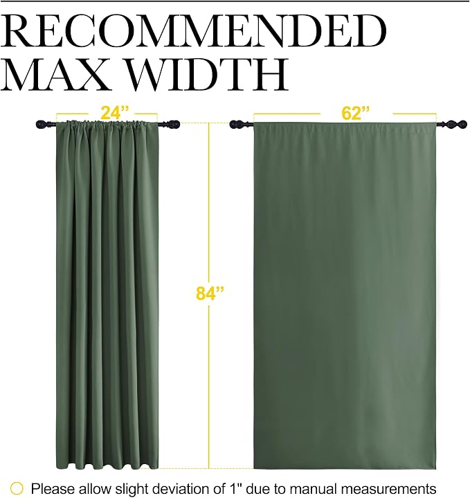 NICETOWN 2 Panels Blackout Curtains, Rod Pocket Thermal Insulated Drapes 84 - Image 6