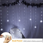 YOLIGHT Wishing Ball Curtain Lights 200 LED Window Curtain String Lights - Image 2