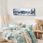 Snow Mountain Canvas Wall Art White Clouds Misty Forest Landscape Prints - Image 2