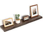 Floating Shelves for Wall Decor, Rustic Solid Elm Wood Live Edge Floating by FLYJOE