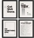 DSHFG Funny Motivational Office Pictures Wall Art Decor Prints Set of 4 by Unknown