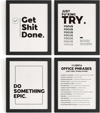DSHFG Funny Motivational Office Pictures Wall Art Decor Prints Set of 4 by Unknown