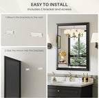 Briivue 24x36 Inch Black Bathroom Mirror - Image 8