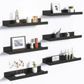 upsimples Floating Shelves for Wall, Wall Shelves for Decor Storage Set of 6 by upsimples