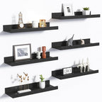 upsimples Floating Shelves for Wall, Wall Shelves for Decor Storage Set of 6 by upsimples