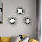 3 Pack Metal Mirrors for Wall Sunburst Wall Mirrors Home Décor Decorative - Image 5