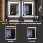LOAAO 23.6"x31.5" LED Mirror for Bathroom, Lighted Bathroom Mirror - Image 5