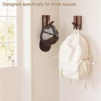 Rustic Folding Wall Hooks: Decorative Wooden Coat Hooks 2Pack Mounted - Image 2