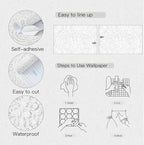 Heroad Peel and Stick Wallpaper Modern Floral Wall Paper Boho Grey Contact - Image 8