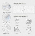 Heroad Peel and Stick Wallpaper Modern Floral Wall Paper Boho Grey Contact - Image 8