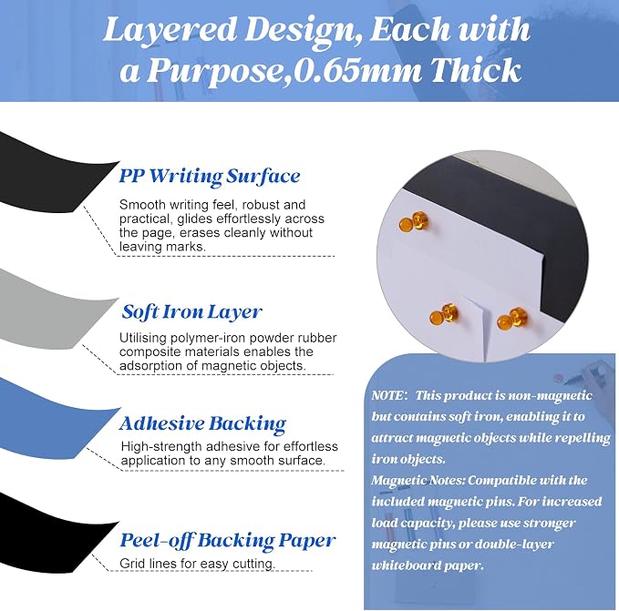 Magnetic Chalkboard Contact Paper Adhesive 47.24" x 94.49", Magnetic Chalkboards - Image 2