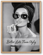 iHery Unframed 12x16 in Audrey Hepburn Vintage Makeup Canvas Print, Better Late - Image 4