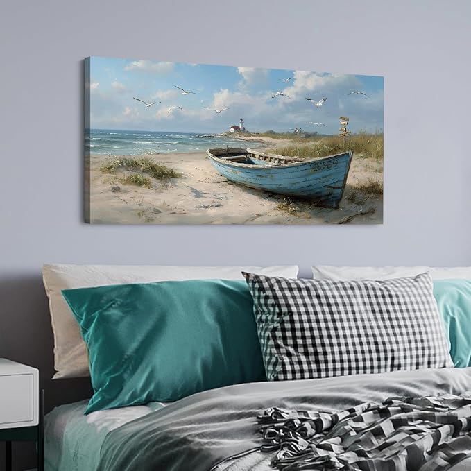 Coastal Wall Art Beach Wall Decor Nautical Ocean Canvas Picture Nature Seaside - Image 6