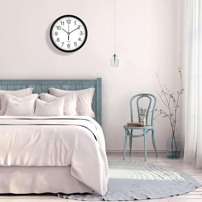 Silent Wall Clock Non Ticking, 6 Inch Wall Clocks Battery Operated, Small - Image 2