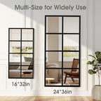 DUMOS Wall Mirror 16" x 32", Metal Framed Wall Mounted Mirror - Image 4