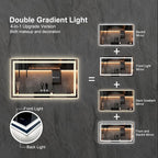 LED Vanity Mirror, 48x30 Inch Gradient Front and Backlit LED Mirror - Image 4