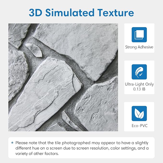 COMSTICKC 3D Faux Stone Wall Panel Peel and Stick Wall Tiles, Ultra-Light Thin - Image 3